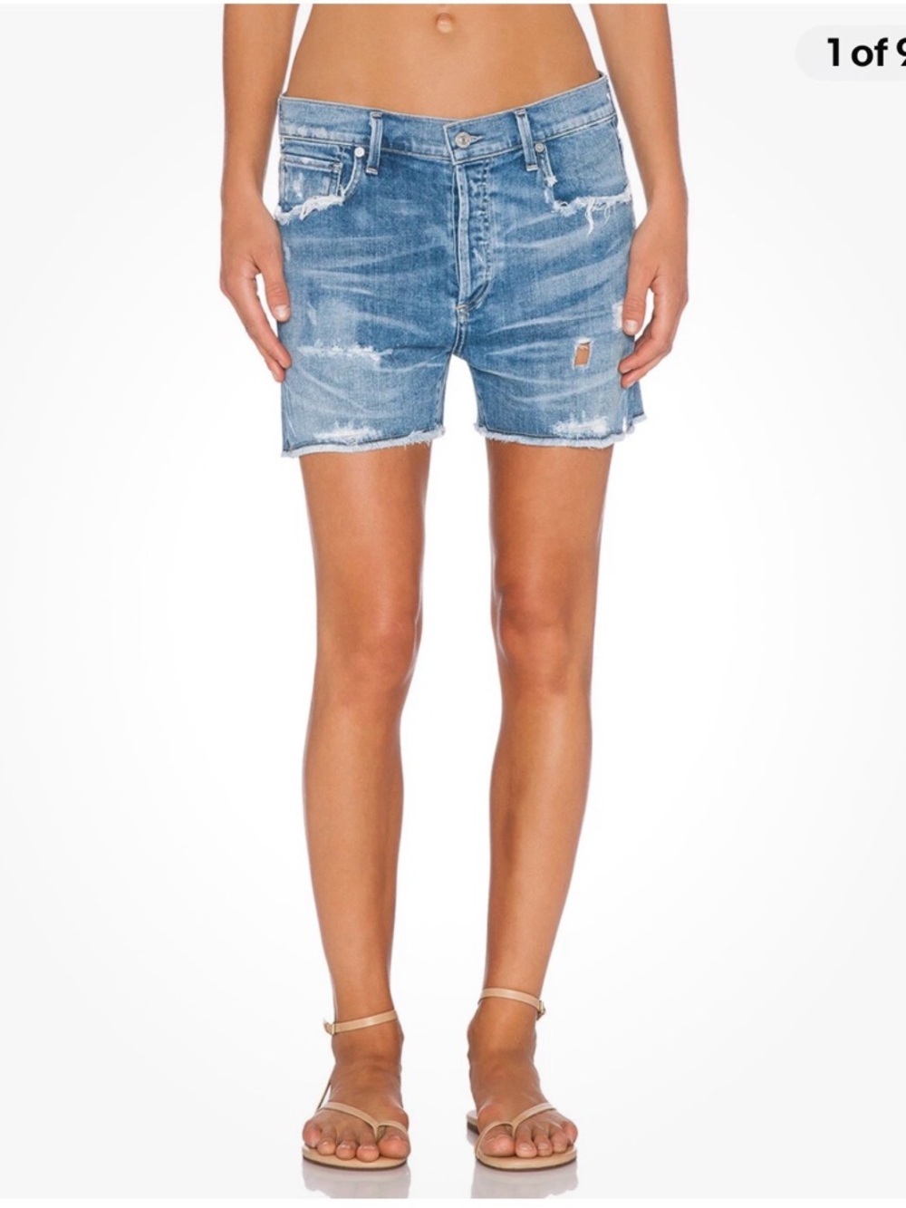 Citizens Of Humanity Distressed slouchy Corey Denim Shorts vintage skilight wash